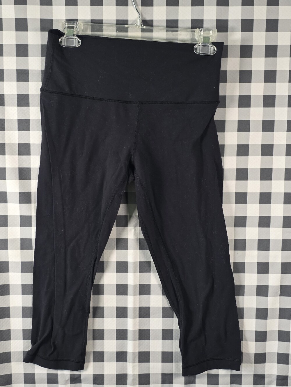 Lululemon Black High Rise Crop Leggings Women’s Athletic Yoga Running Pants Sz 4